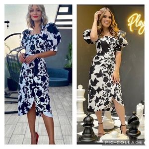 Christopher John Rogers Bloggers Fave Floral Puff Sleeve Faux Wrap Dress